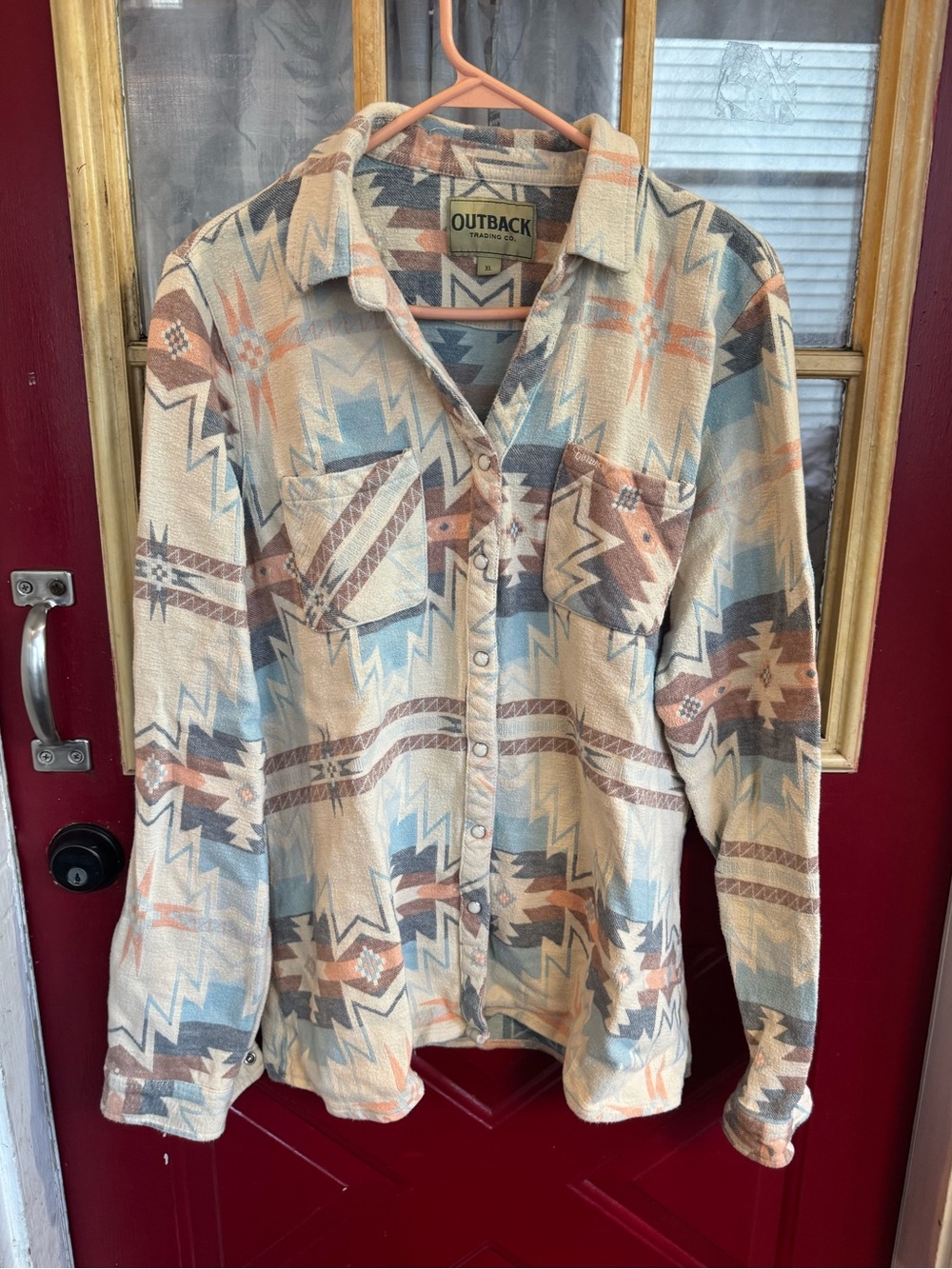 OUTBACK Trading co Womens Brianna Aztec Southwestern Shacket Shirt Jacket Sz XL